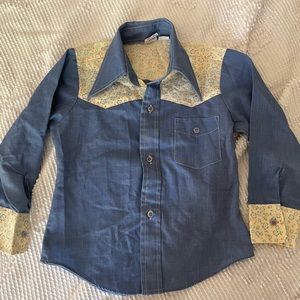 Vintage sears denim and floral shirt